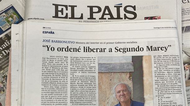 Jose Barrionuevori elkarrizketa El Pais egunkarian. EITB Media. 