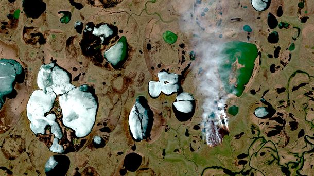 Imágenes de satélite de incendios en el Artico