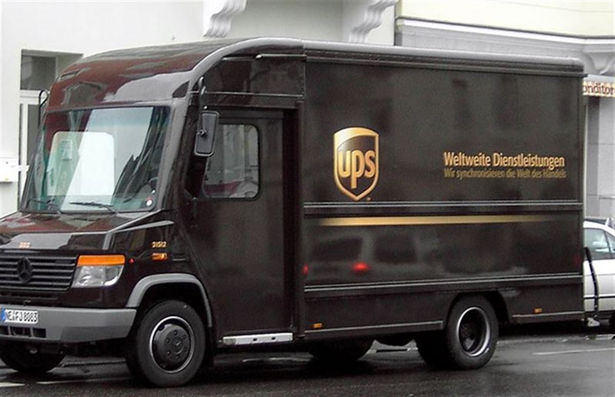 Un camión de reparto de UPS Alemania. 