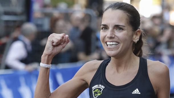 Cristina Silva tras lograr la victoria. Foto: EFE