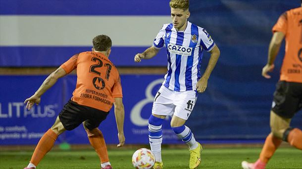 Robert Navarro, en un partido de Copa con la Real Sociedad