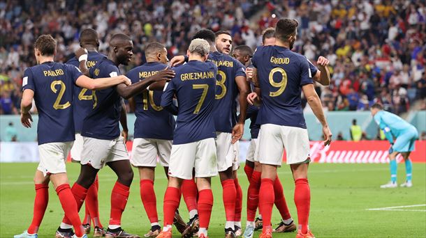 Los jugadores de Francia celebrando uno de los goles