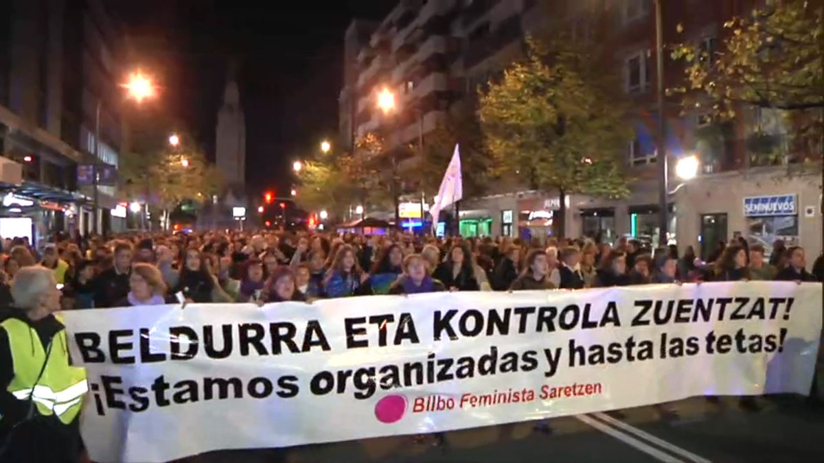 Manifestación en Bilbao. Imagen: EITB