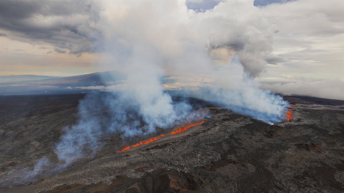 Erupción del volcán Mauna Loa. Foto: EFE.