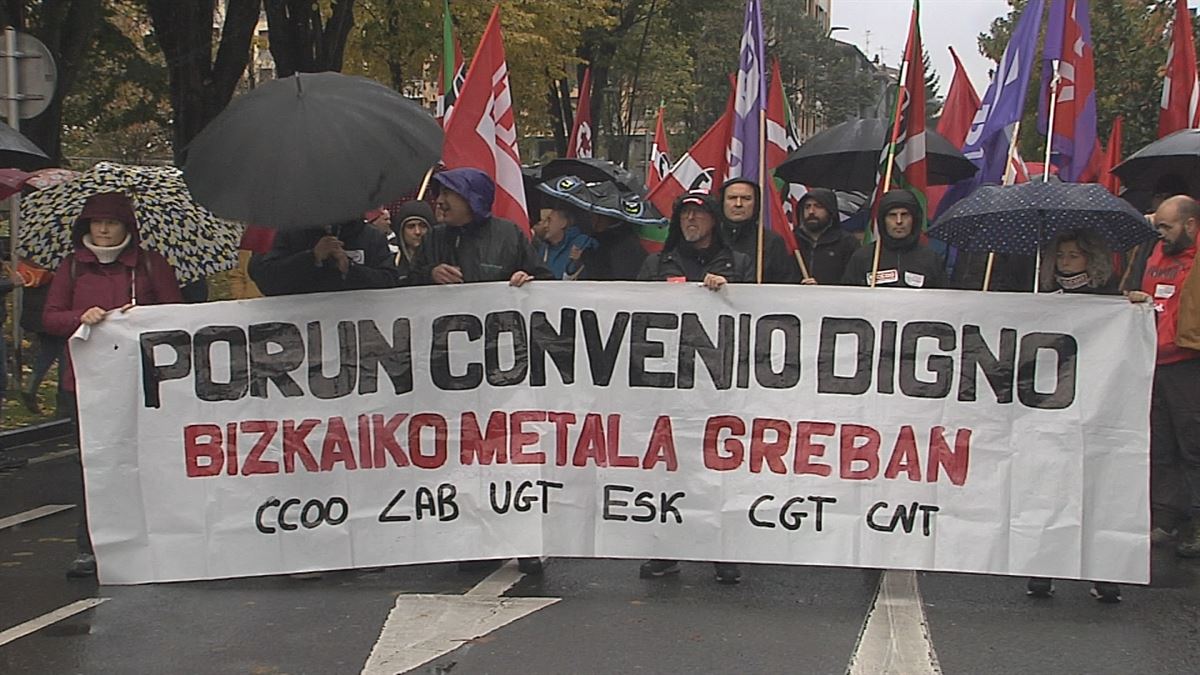 Manifestación en Amorebieta-Etxano. Imagen obtenida de un vídeo de EITB Media.