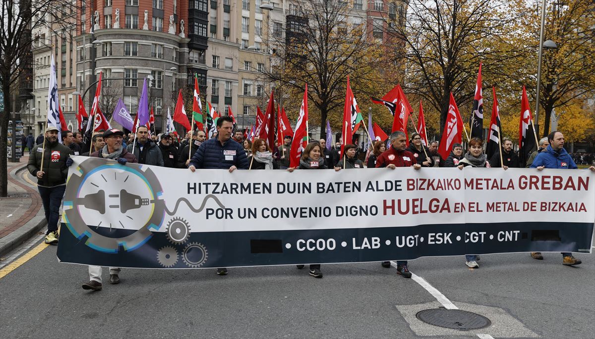 Imagen de una de las movilizaciones llevadas a cabo por los sindicatos 
