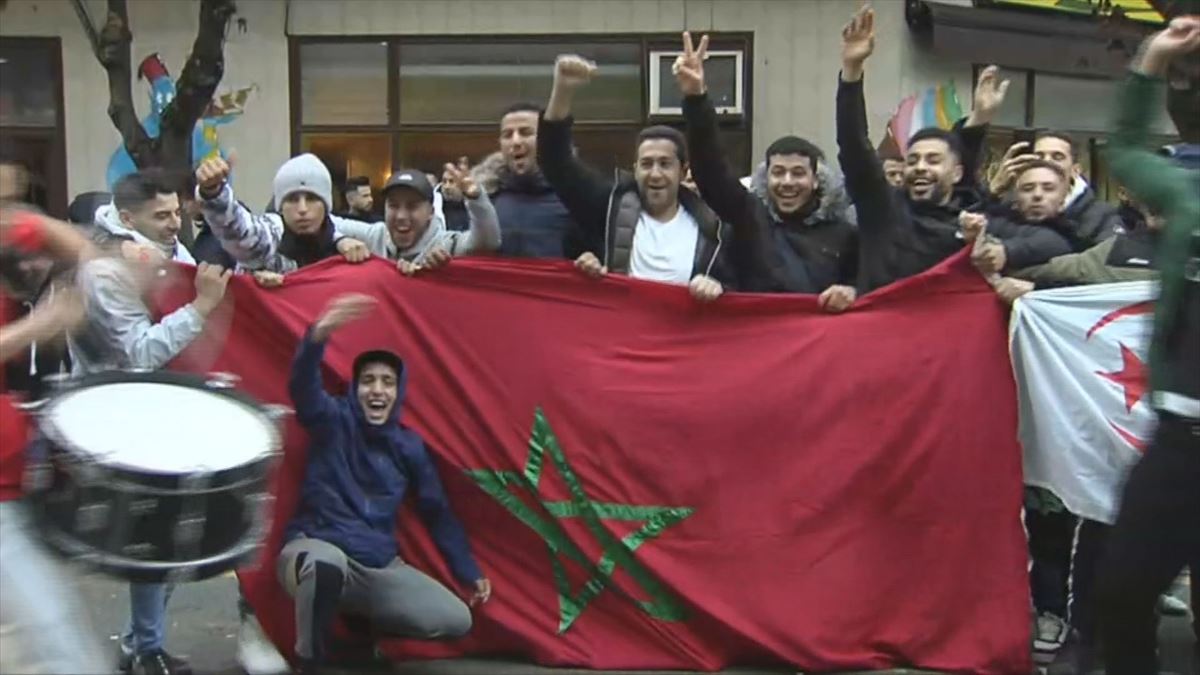 Aficionados marroquíes, en Bilbao.