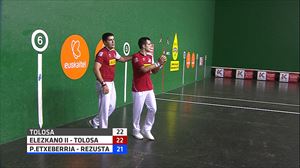 Elezkano II y Tolosa suman su primer punto ante P. Etxeberria y Rezusta (22-21)