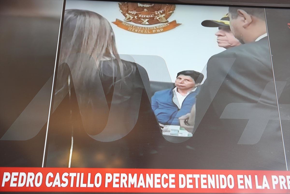 Pedro Castillo, en una imagen de la televisión peruana.