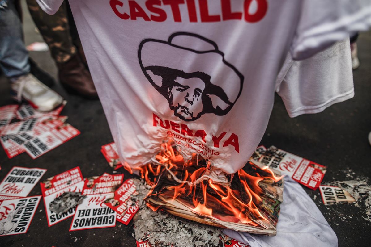 Protestas contra Castillo. EFE
