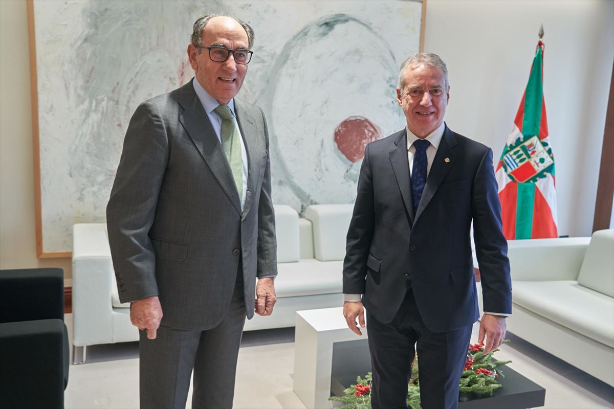 El presidente de Iberdrola, Ignacio Galán y el lehendakari, Iñigo Urkullu. Foto: EFE