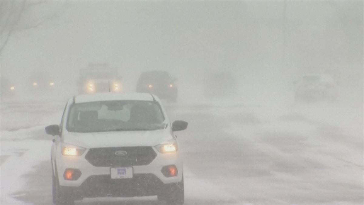 Nieve en Estados Unidos. Imagen obtenida de un vídeo de EITB Media.