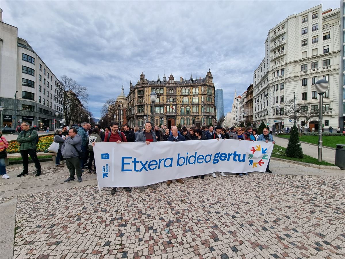 Euskal sindikatuen elkarretaratzea Bilbon. Argazkia: Sare