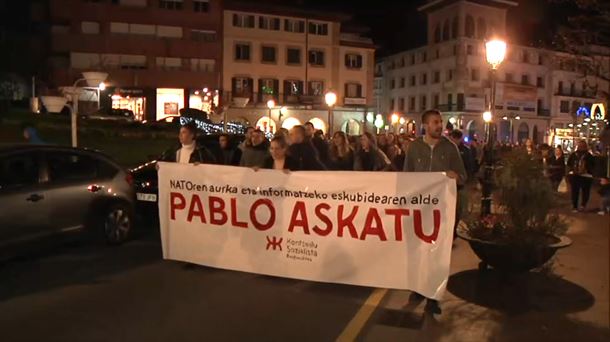 Pablo Gonzalezen askatasuna aldarrikatzeko manifestazioa. Artxiboko irudia: EITB