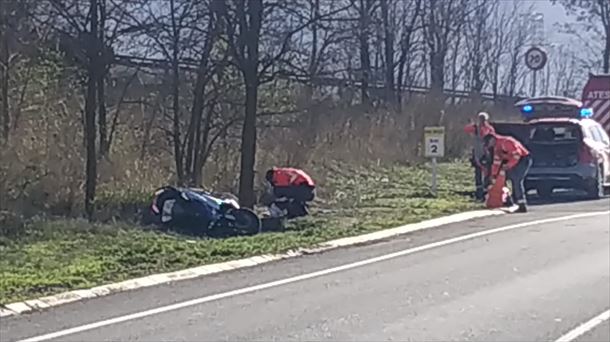 Ezbeharra izan duen motorra Noainen (Nafarroa). Argazkia: Foruzaingoa