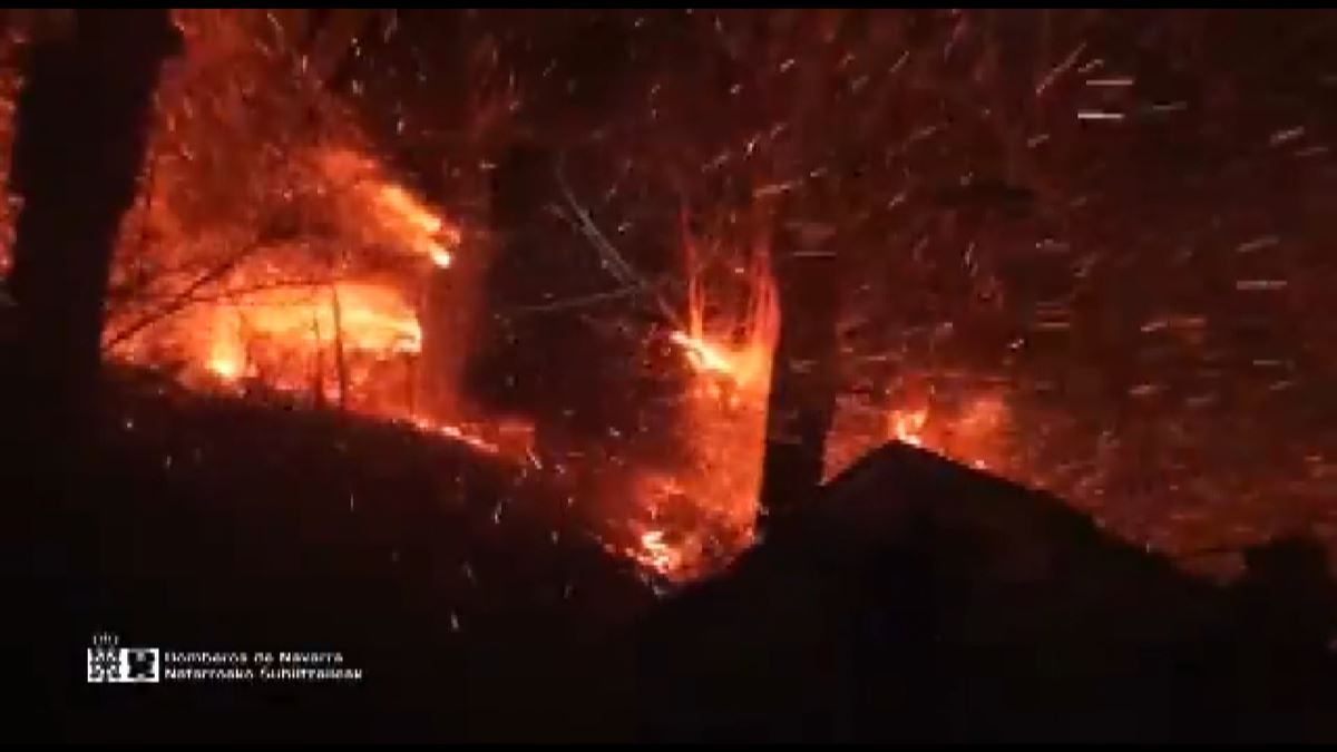 Incendio en Valcarlos. Foto: EITB