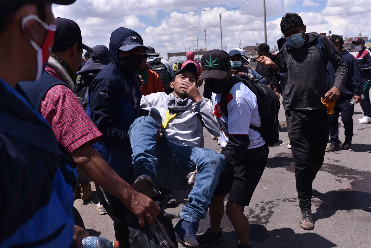 Protestas en Perú. Foto: EFE.