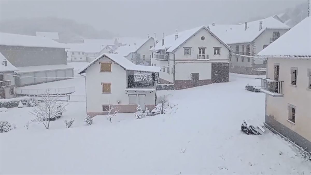 La nieve provoca cortes de luz en algunas localidades del Valle de Roncal