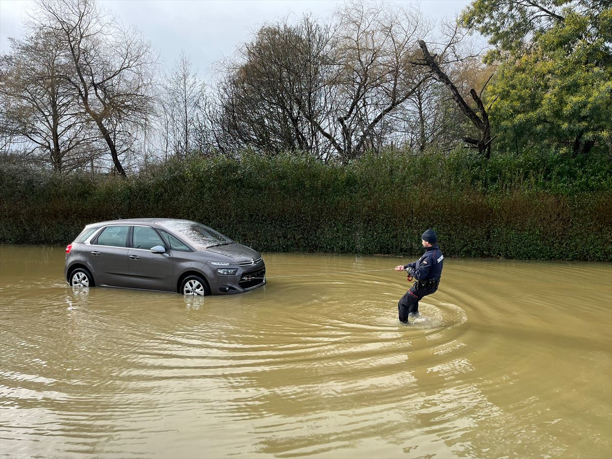 Inundaciones en Bizkaia, el pasado martes. Foto: EITB