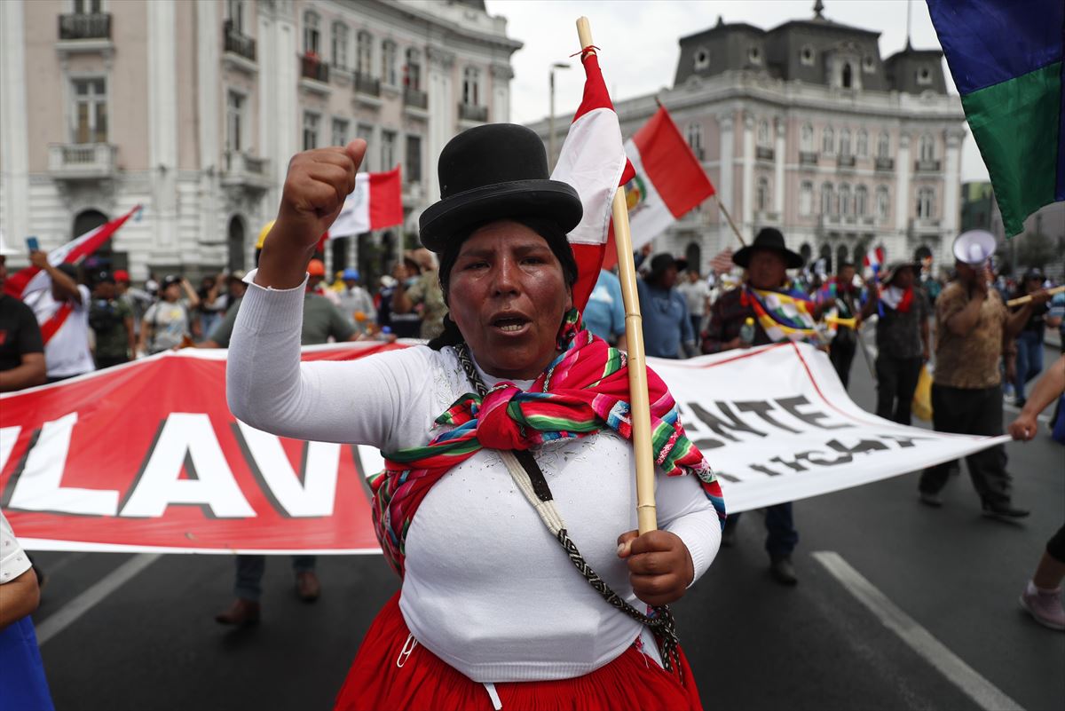 Manifestación en Lima. Foto: EFE.
