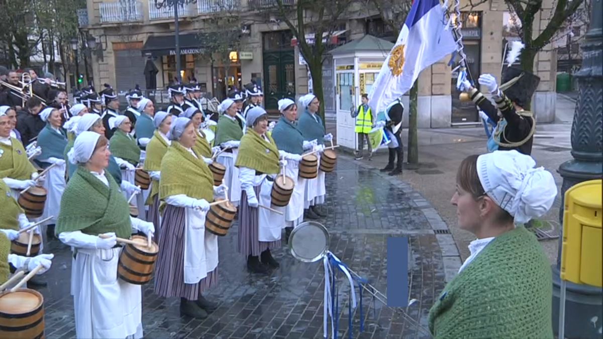 San Sebastián, esta mañana. Imagen obtenida de un vídeo de EITB Media.