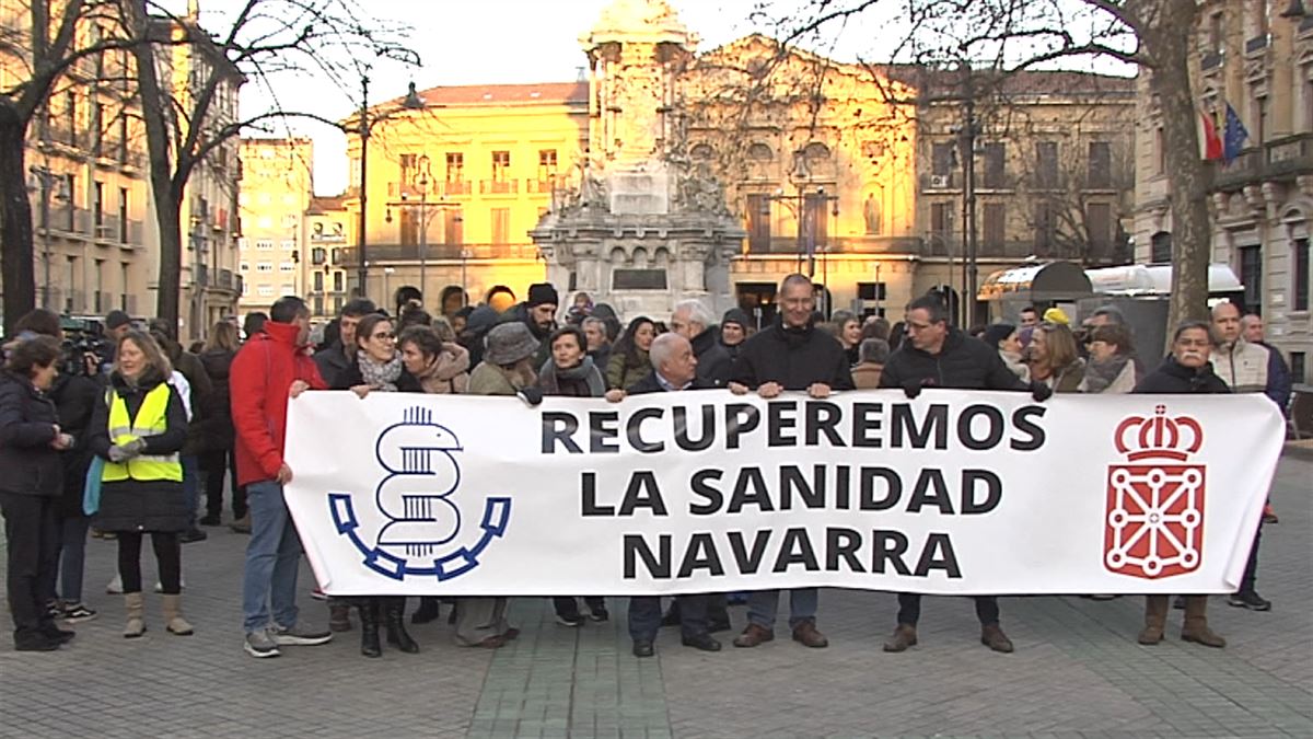 La huelga de médicos de Navarra comienza sin mayores afecciones. Imagen obtenida de un vídeo de EITB