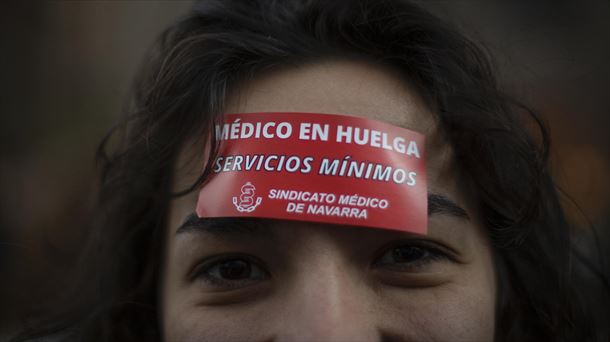 Una médica en una huelga anterior en Navarra