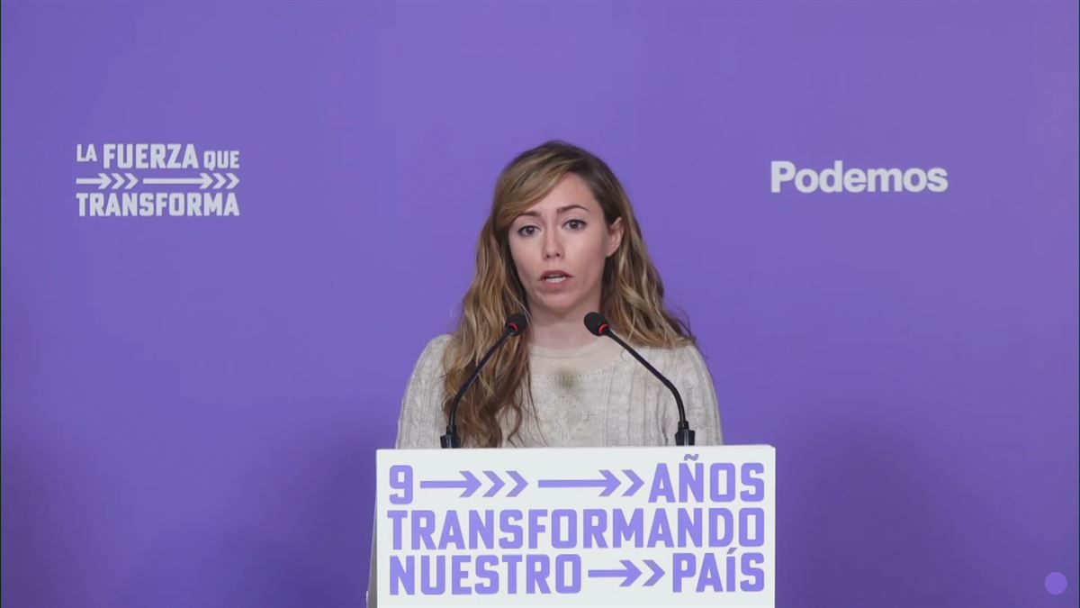 La secretaria de Acción Institucional de Podemos, María Teresa Pérez. Foto: EFE