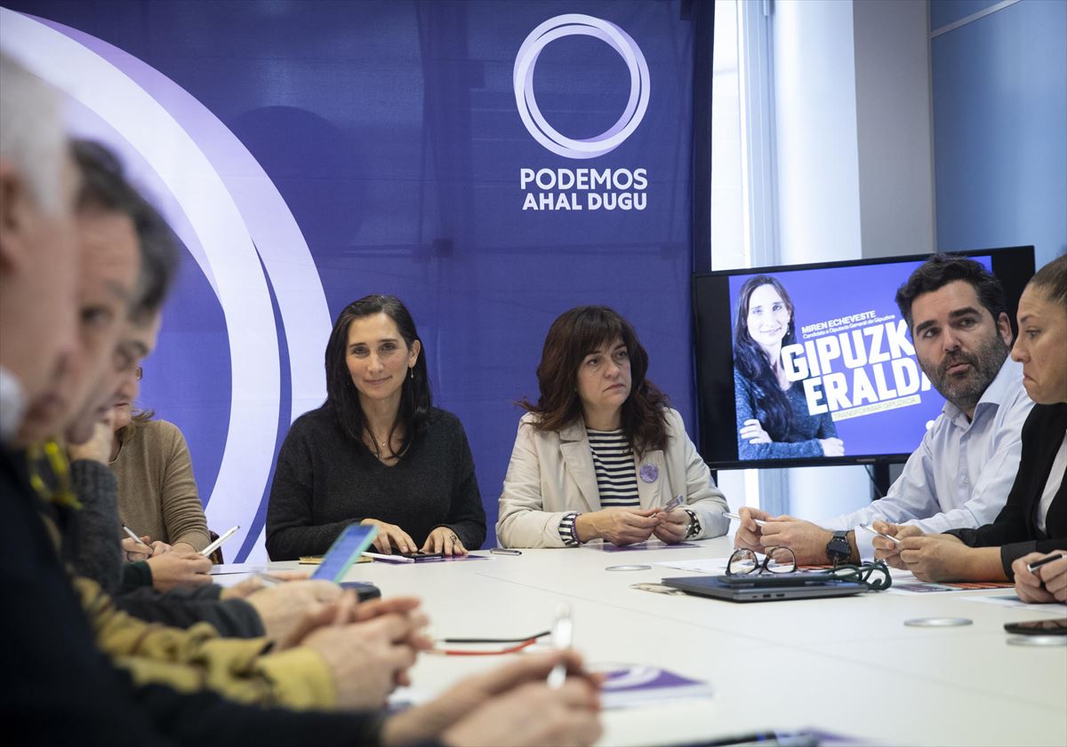 La candidata a diputada general de Gipuzkoa Podemos, Miren Echeveste. Foto: Efe
