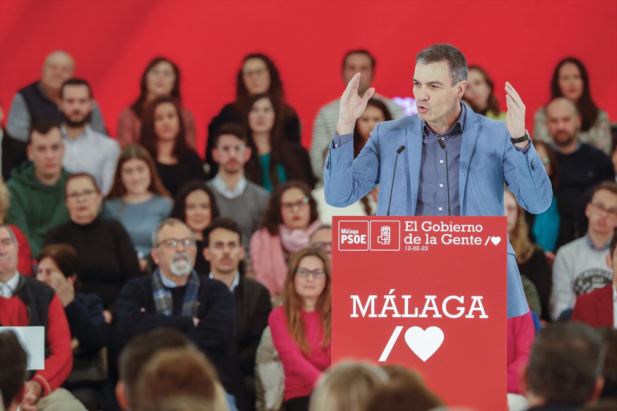 Pedro Sánchez hoy, en Málaga. Foto: EFE