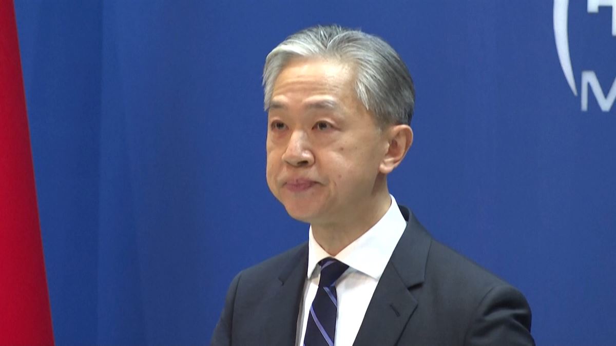 El portavoz del Ministerio de Asuntos Exteriores de China, Wang Wenbin. Imagen de archivo: EITB