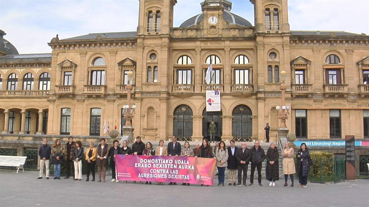 Bilkura Donostian. EITB Mediaren bideo batetik ateratako irudia.