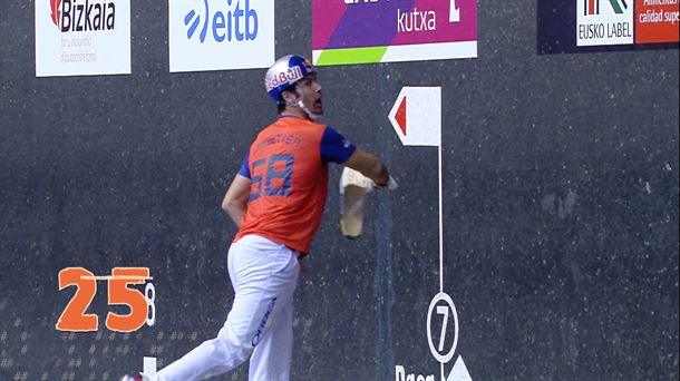 Iñaki Osa Goikoetxeak Jai Alai Winter Serieseko 3. eta 4. posturako partidan egindako 25 tantoak