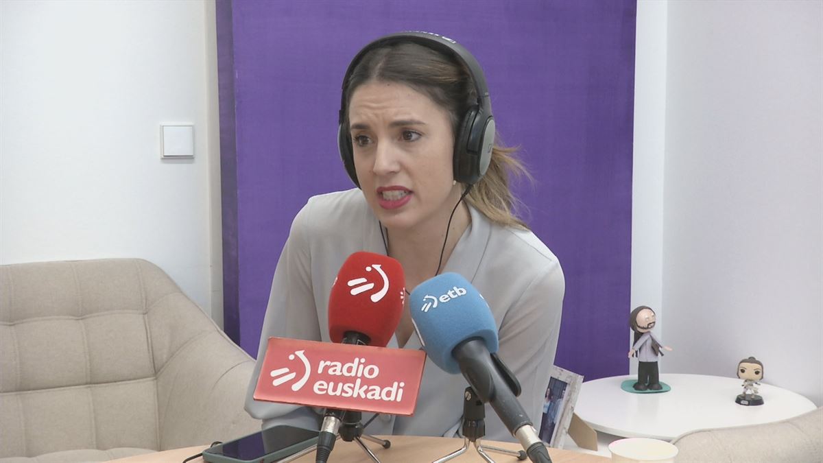 Irene Montero, hoy, en Radio Euskadi