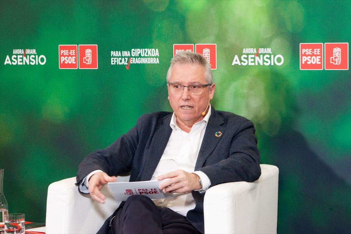 El candidato a diputado general de Gipuzkoa del PSE-EE, este sábado. Foto: PSE-EE Gipuzkoa