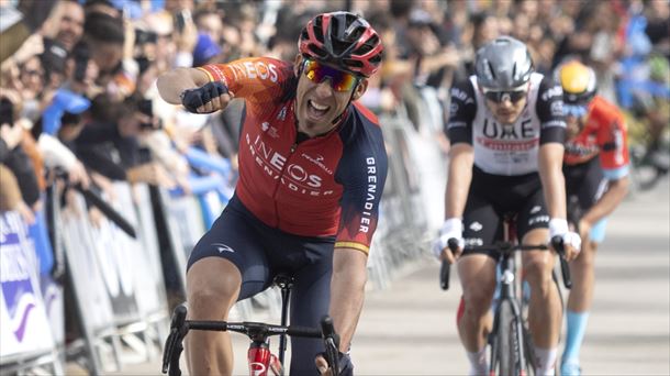 Omar Fraile, en la etapa que ganó en la última Vuelta a Andalucía. Foto: EFE.