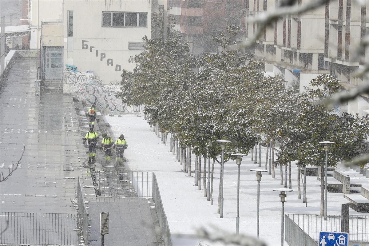 Nieve en Vitoria-Gasteiz en enero de 2023. 