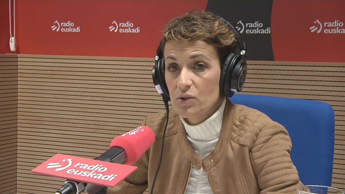 María Chivite. Imagen obtenida de un vídeo de EITB Media.