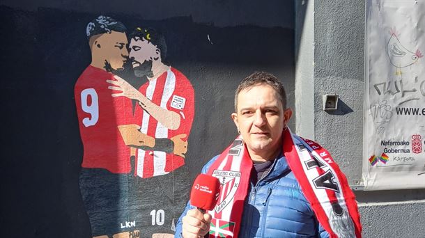 Aficionados de Osasuna y Athletic, juntos y revueltos