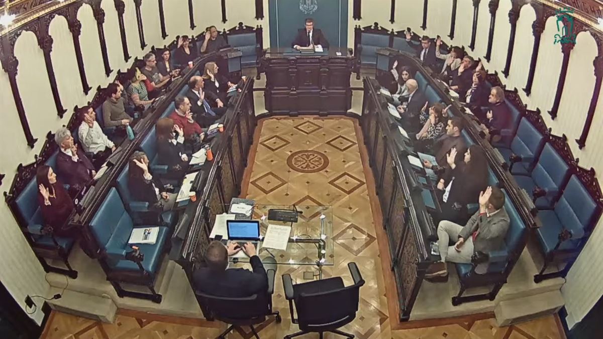 Pleno. Imagen obtenida de un vídeo del Ayuntamiento de Vitoria-Gasteiz