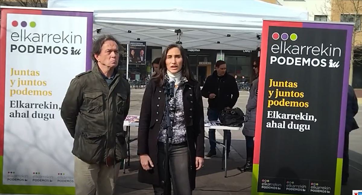 Miren Echeveste, gaurko ekitaldian, Astigarragan. Argazkia: Podemos Euskadi