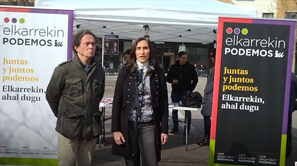 Miren Echeveste, gaurko ekitaldian, Astigarragan. Argazkia: Podemos Euskadi