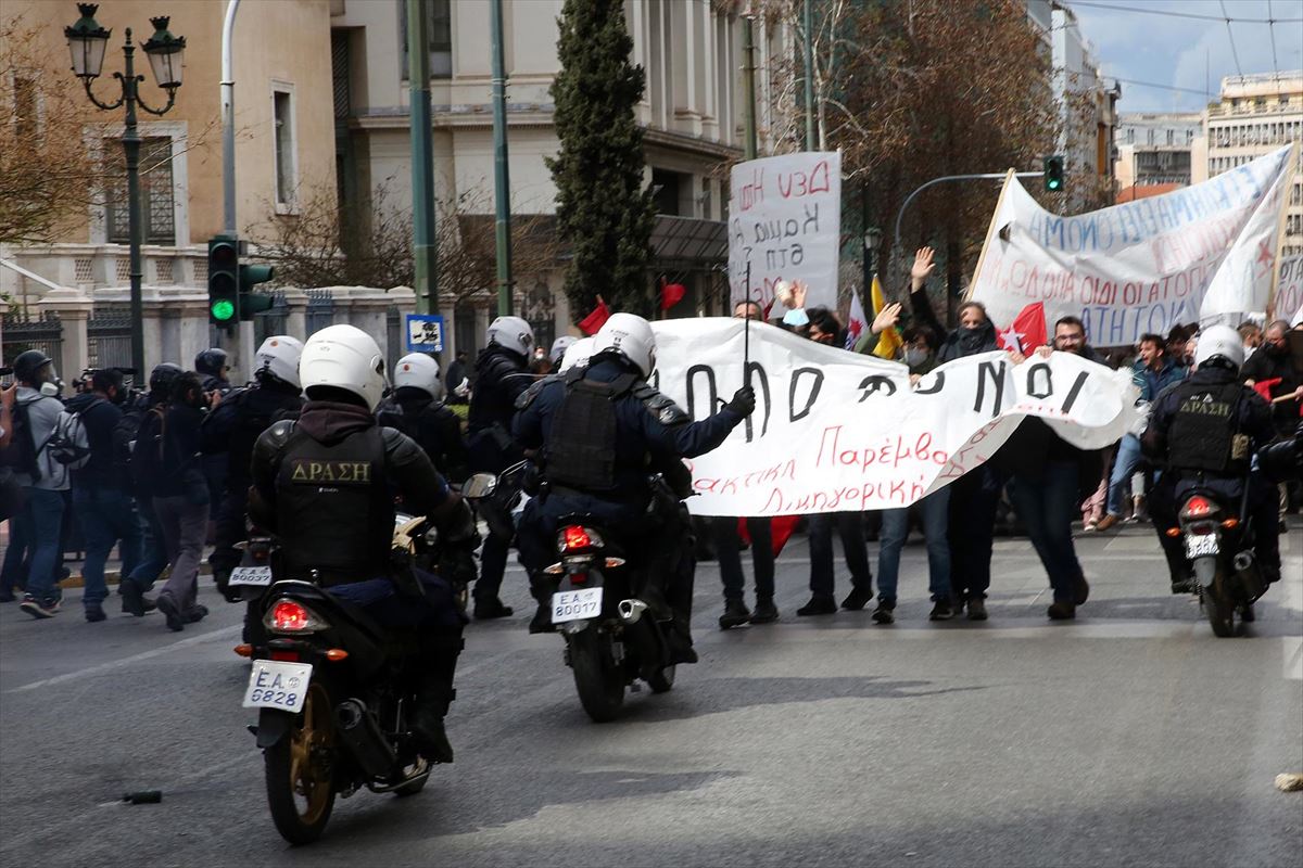 Protestak Atenasen. Argazkia: EFE