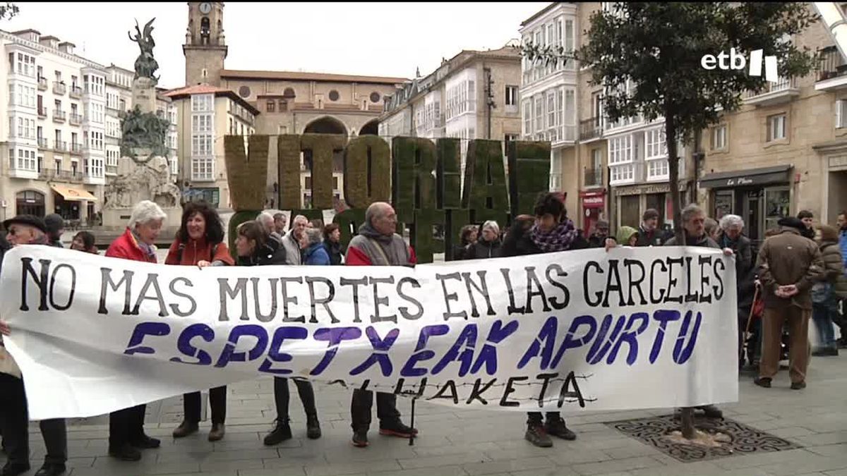 Protesta de Salhaketa, hoy, en Vitoria-Gasteiz. Foto: EITB Media