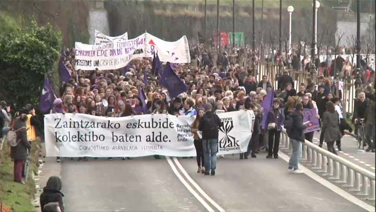 Manifestación de esta tarde en Bilbao. Foto: EFE