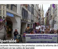 Las reivindicaciones feministas y las protestas contra la reforma de las pensiones confluyen en Iparralde