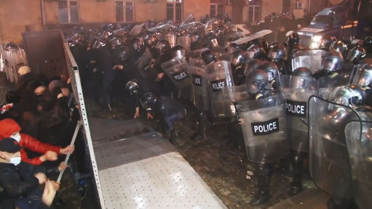 Incidentes en Georgia. Imagen obtenida de un vídeo de Agencias.