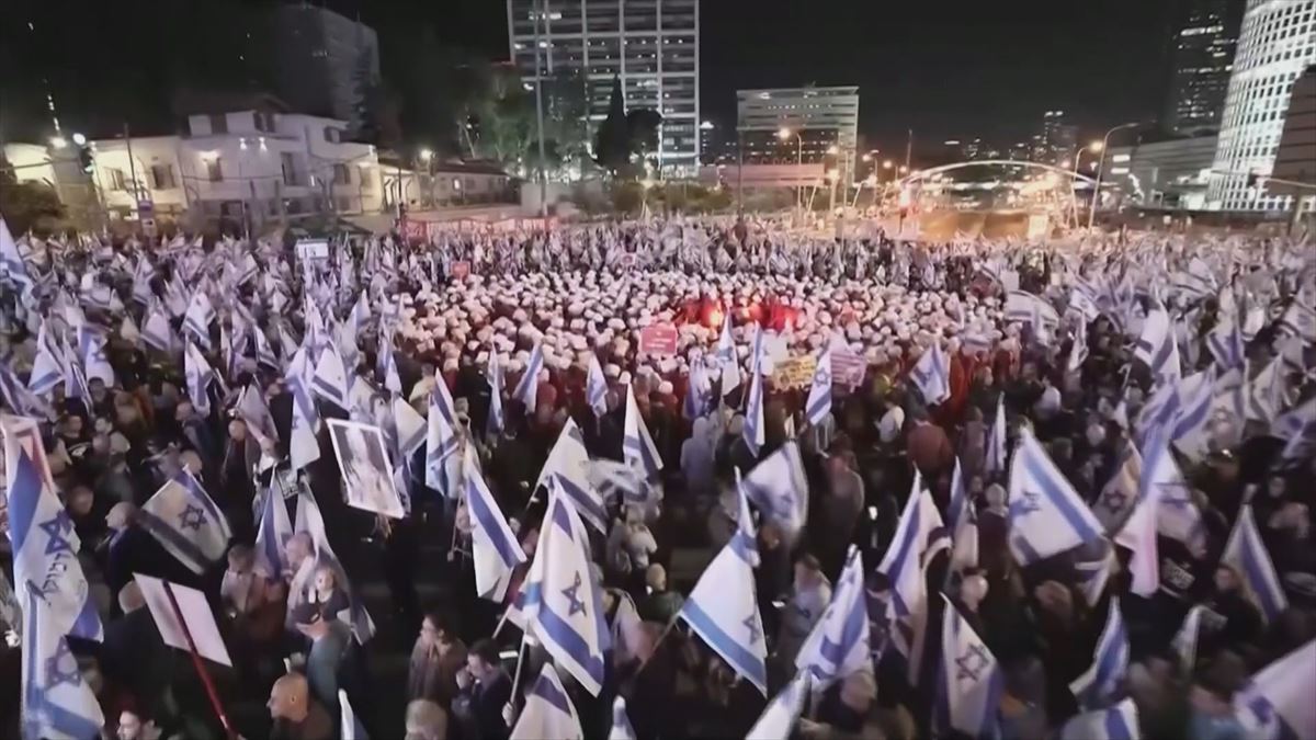 Tel Aviveko kaleetan izandako manifestazioaren irudia. Argazkia: EITB MEDIA