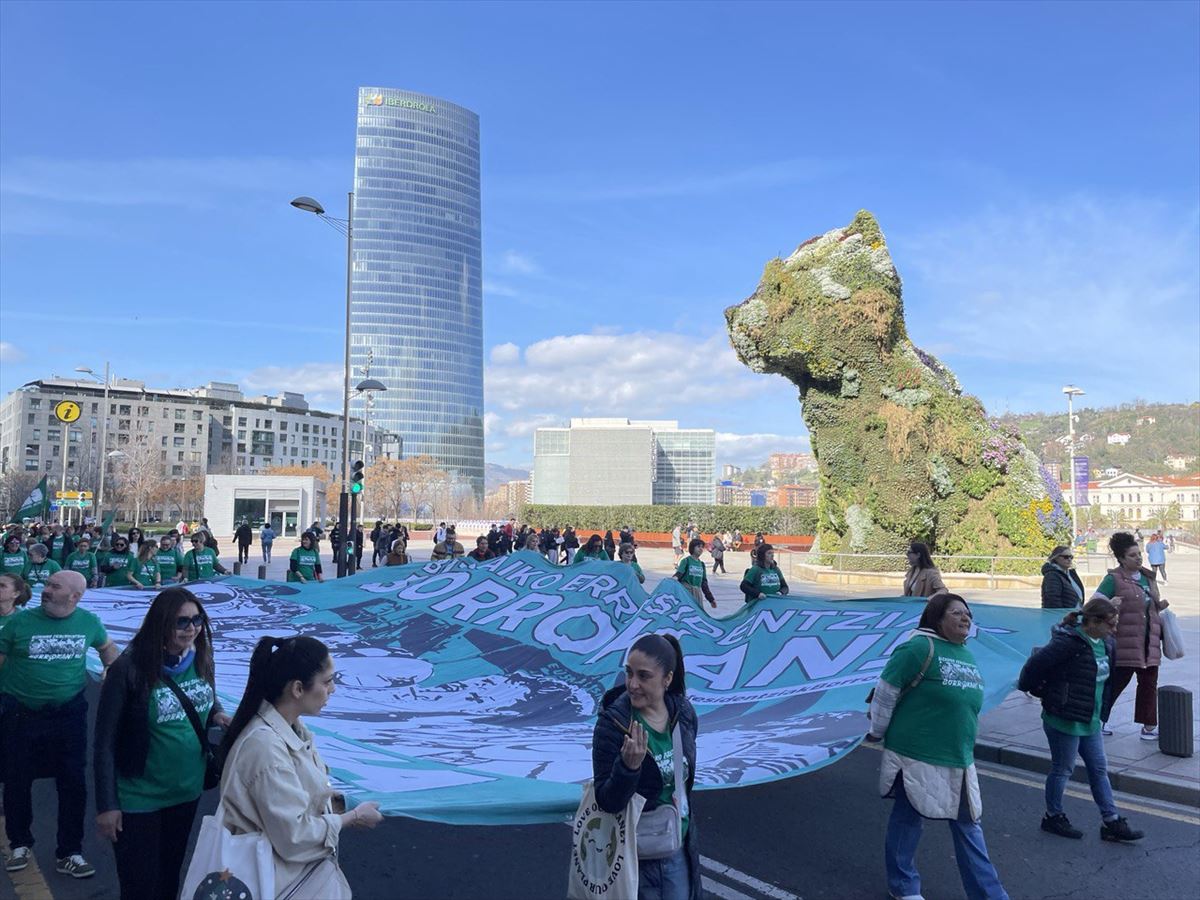 Manifestación en Bilbao el primer día de huelga