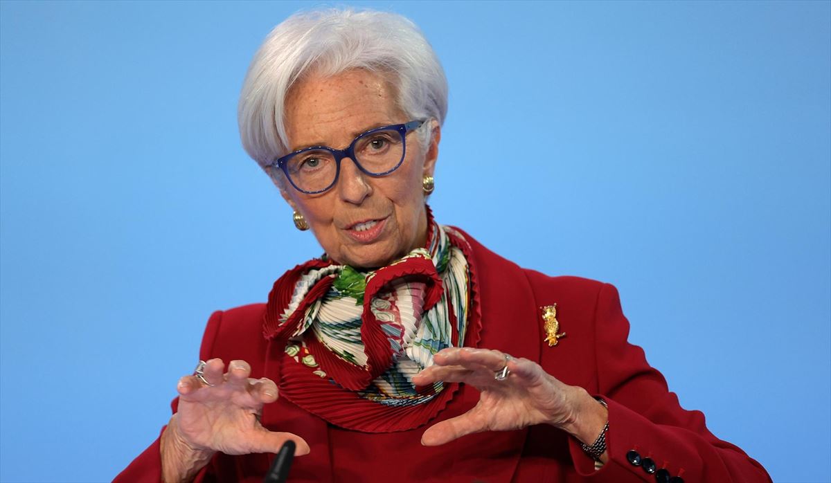 La presidenta del Banco Central Europeo (BCE), Christine Lagarde, en su comparecencia del jueves.